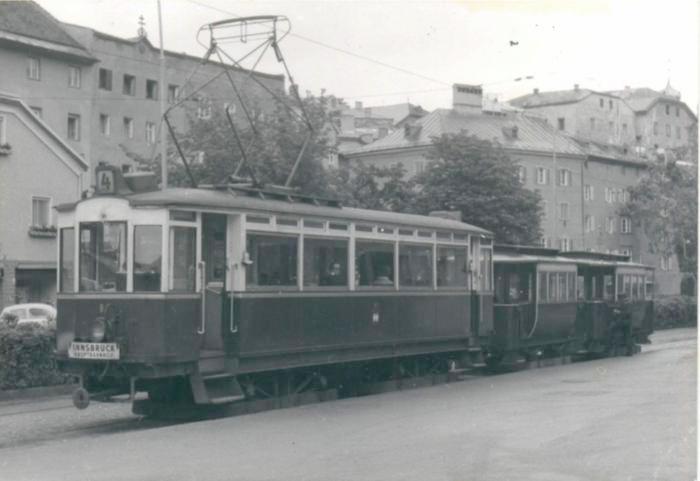 Strassenbahn Innsbruck Linie 4 in Hall 1970